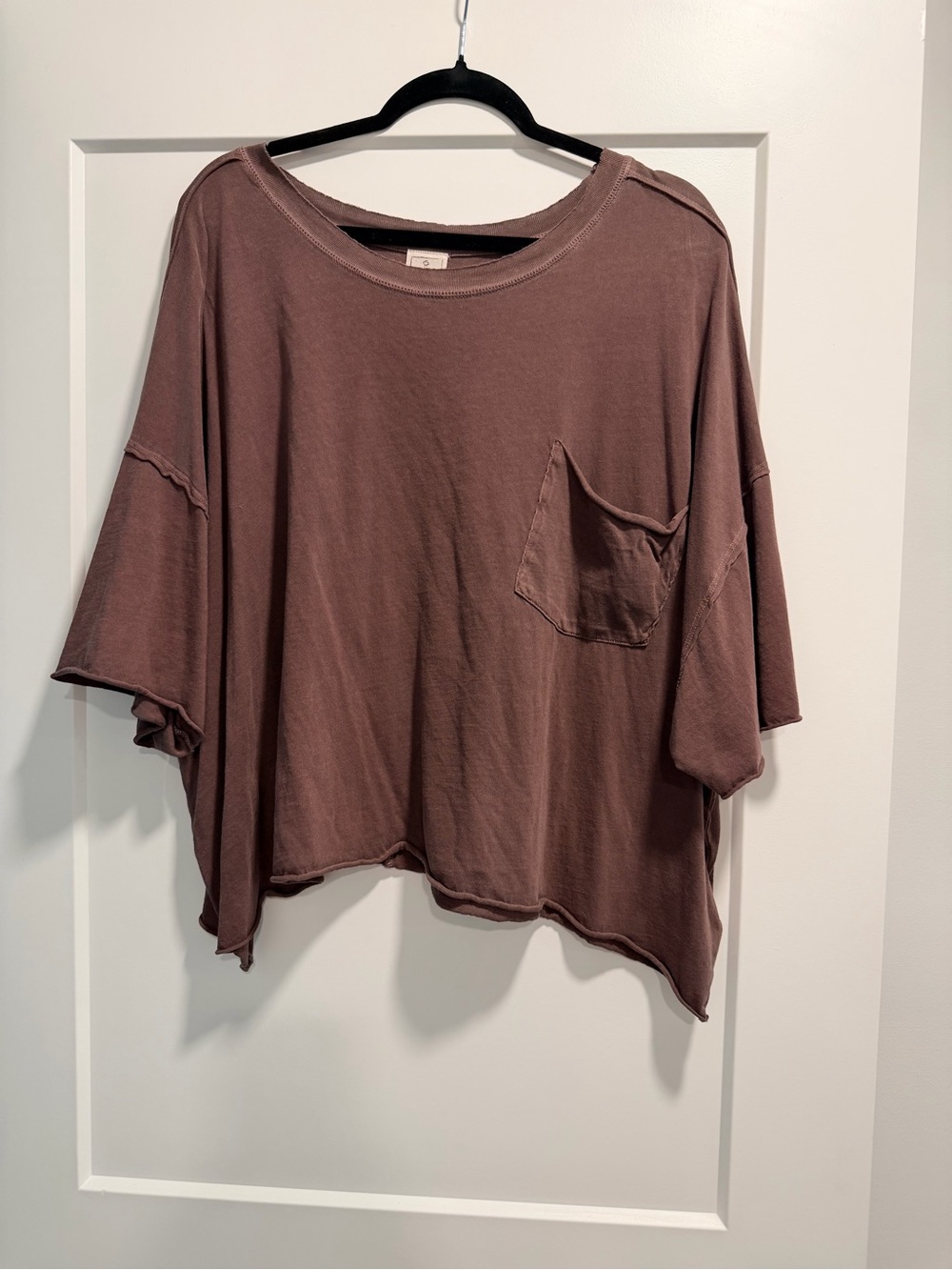 We The Free Relaxed Pocket Crop Tee - Mauve Brown